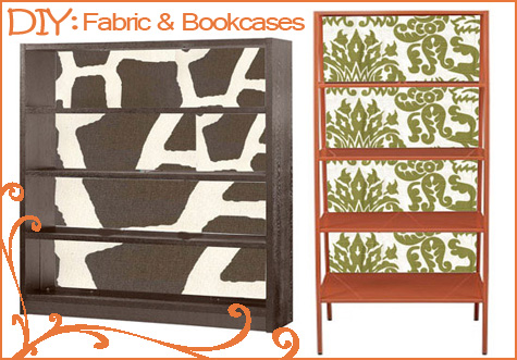 Fabric Bookcase Makeover