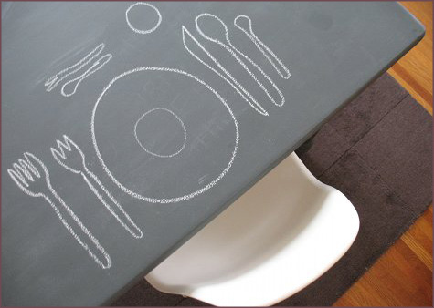 Before & After: Chalkboard Dining Table