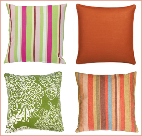 Day Bed Bright and Colorful Striped Throw Pillows