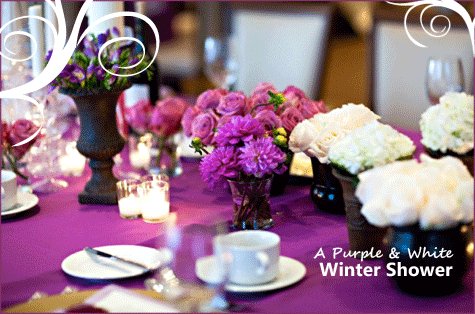 Purple & White Winter Shower Bridal Baby 6