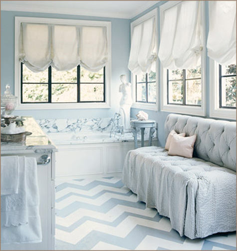 Layla Grace - Interview Pepper Design Blog - Grey Blue Chevron Kitchen Floor