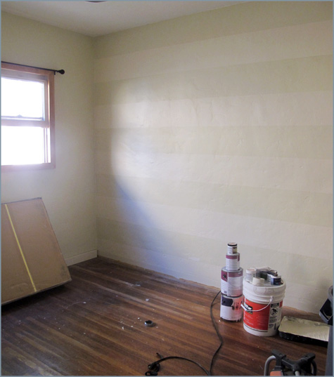 Striped Walls, White, Striping, Tan, DIY