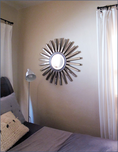 Sunburst, Starburst Mirror, Before and After, Bedroom, Blue Master, Gold, Silver