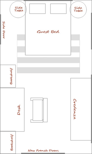 Potential Layout for the new office guestroom