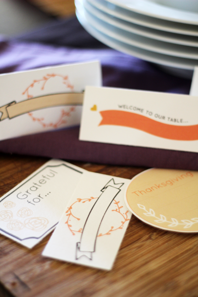 Thanksgiving Placecards & 'Grateful' Notecard Downloads | PepperDesignBlog.com