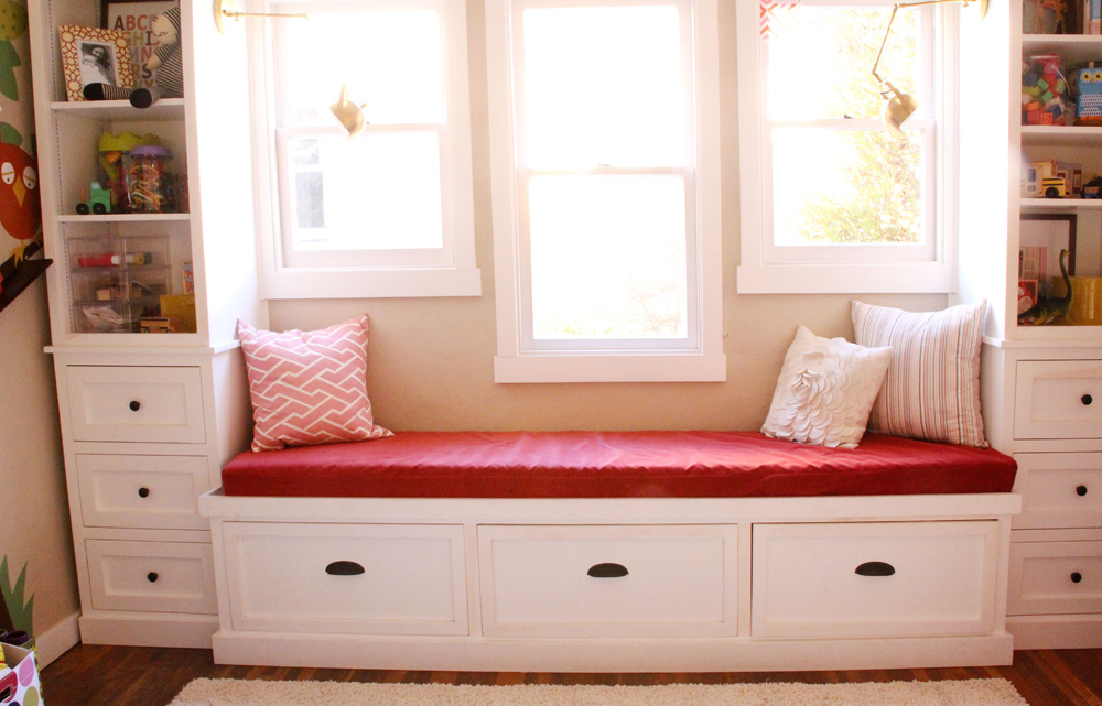 Girls' Room Update: New Window Seat Cushion | PepperDesignBlog.com