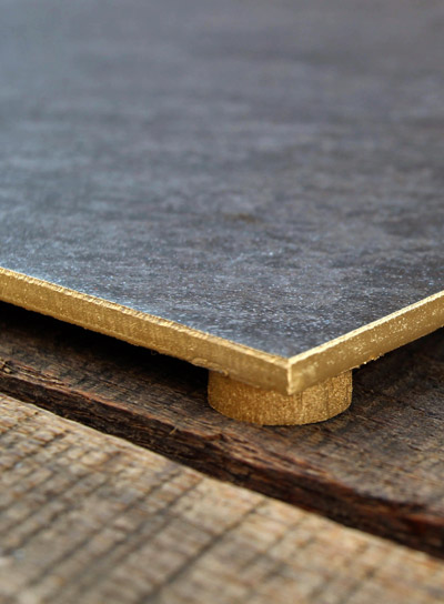 DIY $8 Gold Rimmed Slate Tile Cheese Board | PepperDesignBlog.com