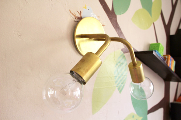 Gold 2 Light Wall Sconce for the Girls' Room | PepperDesignBlog.com