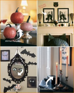 Halloween Inspiration, Halloween Decor, Decorating, Orange, Black, Spooky, Pumpkin, Centerpiece, Tablescape, Mirrors, Windows