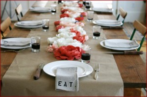 DIY Handmade Burlap Table Runner Napkin Inspiration, Decor Decoration Tablescape, Thanksgiving Fall, Stencil, Paint