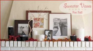 Sweater Vase, Knit Vase, DIY, Handmade, Fall, Decoration, Mantle, Table Centerpiece
