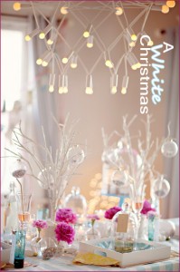 Modern Christmas, Teal, Fuschia, Fuchia, Fushia, White, Glitter, Confetti, Gold, Silver, Placesetting, INspiration, Decor, Decoration, Contemporary, Young