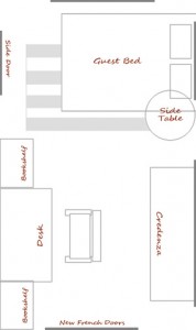 Potential Layout for the new office guestroom