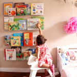 Girls’ Room: Acrylic Bookshelves & a Library Wall