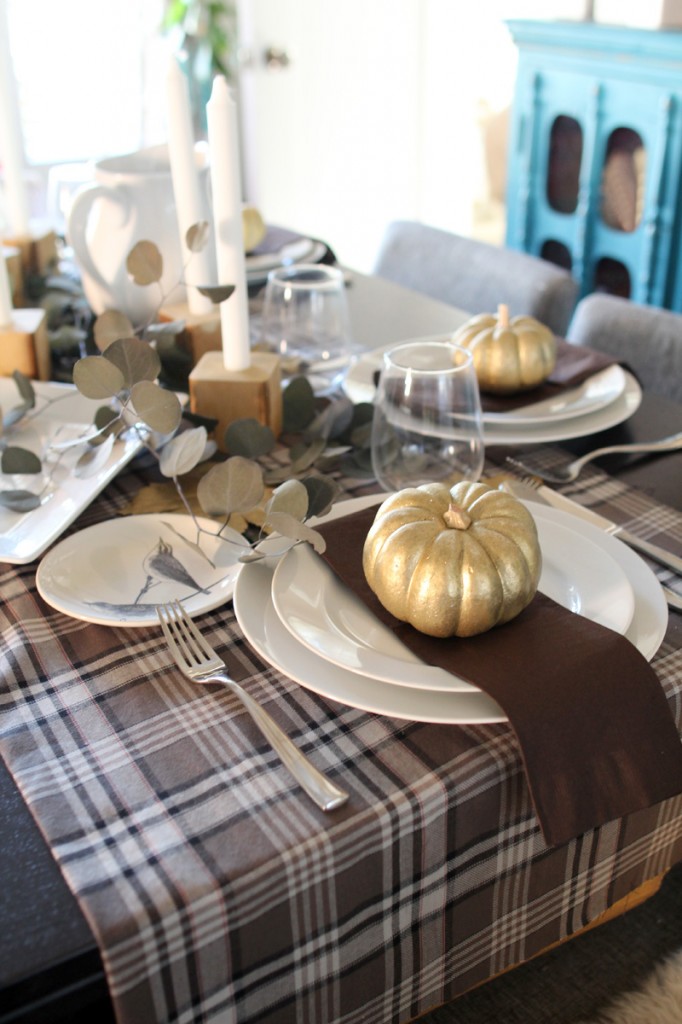 DIY Wooden Bedpost Candlesticks & Our Thanksgiving Table - Pepper ...
