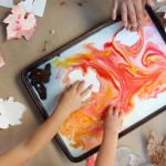 Kid’s Craft: Fall Leaves Milk Art & Thanksgiving Place Cards