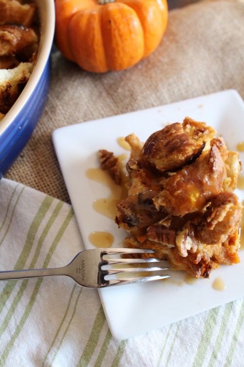 Caramelized Pumpkin Croissant Bread Pudding | PepperDesignBlog.com