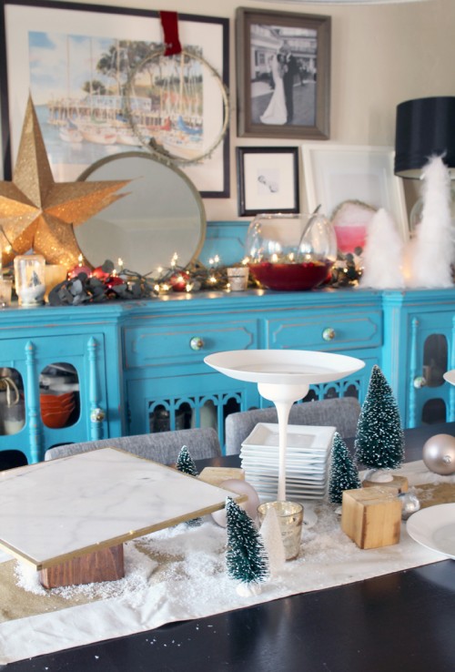 Our Home for the Holidays | Christmas 2014 | Miniature Tree Party Tablescape | PepperDesignBlog.com