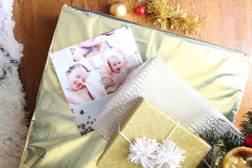 Our Home for the Holidays | Christmas 2014 | Gold Wrapping Paper, Shutterfly Custom Wrapping Paper | PepperDesignBlog.com
