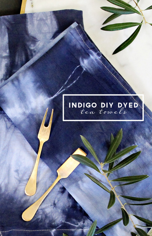 Handmade Gift: Indigo Hand Dyed Tea Towels | PepperDesignBlog.com