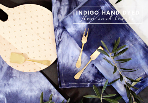 Handmade Gift: Indigo Hand Dyed Flour Sack Towels | PepperDesignBlog.com