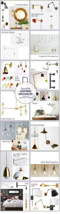 Favorite Modern & Mid-Century Modern Lighting Resources | PepperDesignBlog.com