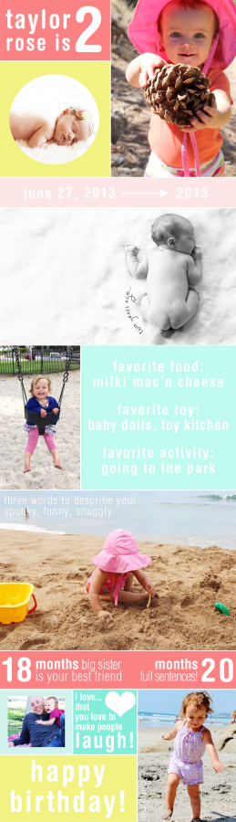 Happy 2nd Birthday, Taylor Rose! An Infographic for My Girl | PepperDesignBlog.com