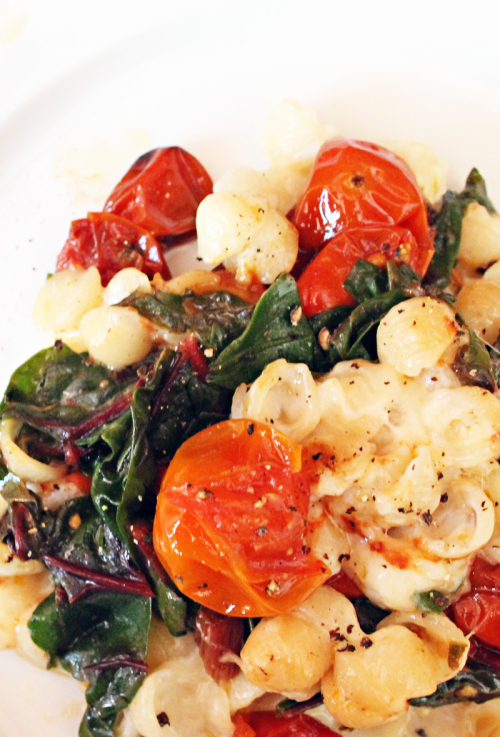 Annie's #mixinmonday Pasta, Tomatoes & Chard| PepperDesignBlog.com