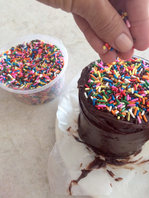 A Simple Sprinkle Birthday Cake | PepperDesignBlog.com